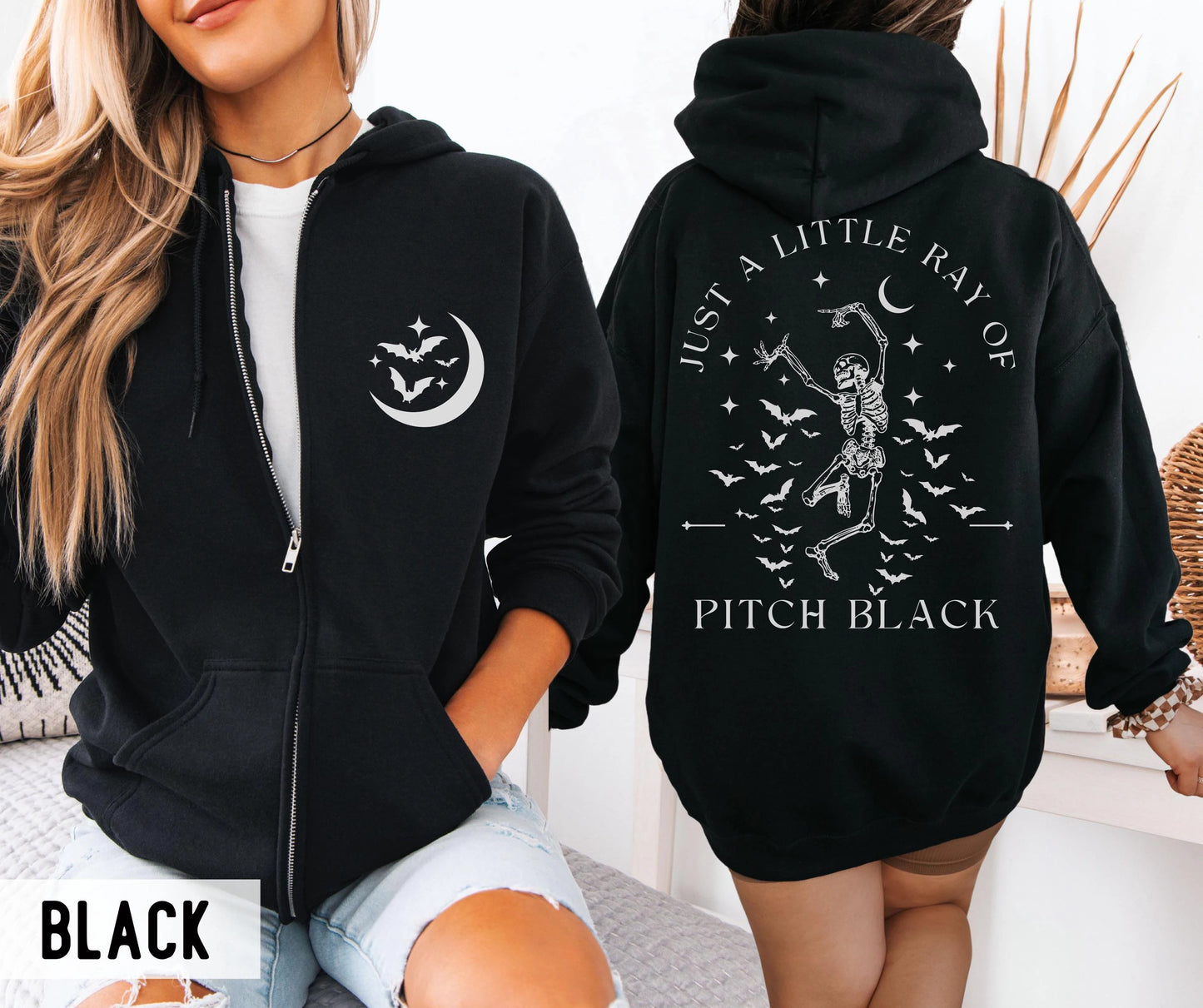 Pitch Black Zip Hoodie