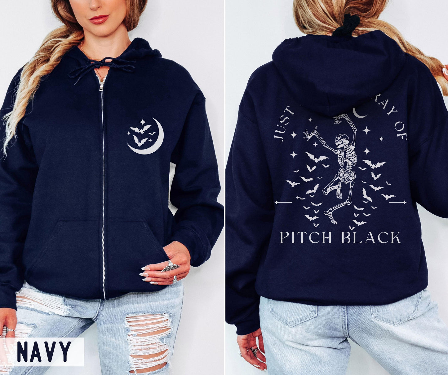 Pitch Black Zip Hoodie