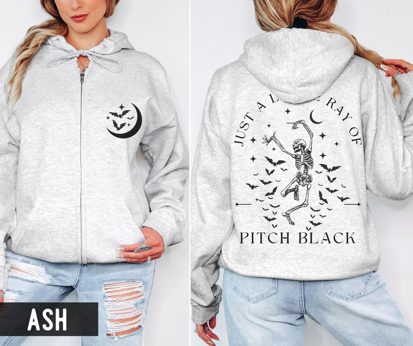 Pitch Black Zip Hoodie